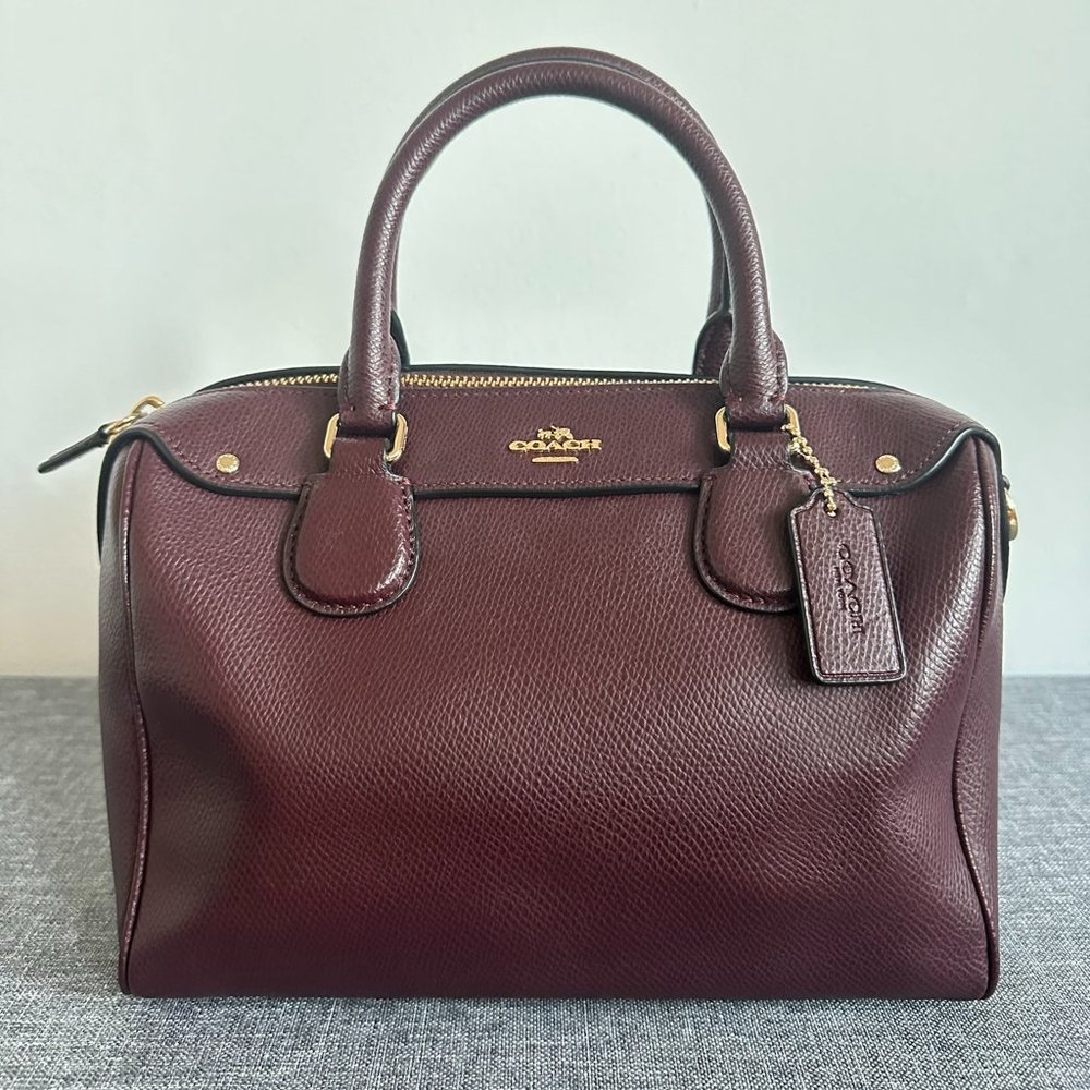 Coach Leather Bennett Mini Satchel Crossbody (Oxblood/Gold Hardware)